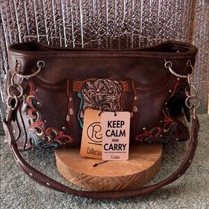 Brown Embroidered Women's Bag